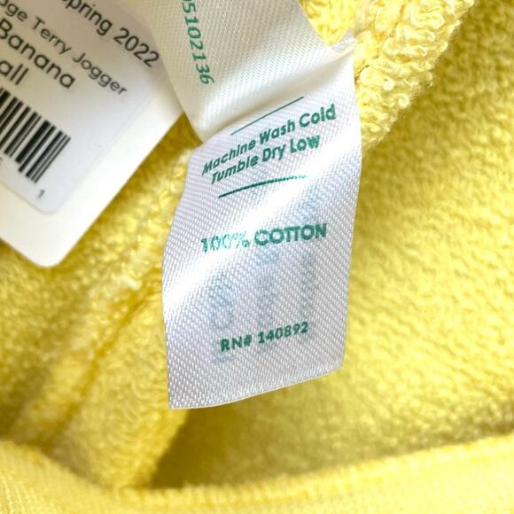 Marine Layer Blake Vintage Terry Drawstring Joggers Banana Yellow Women's Small - Picture 5 of 7